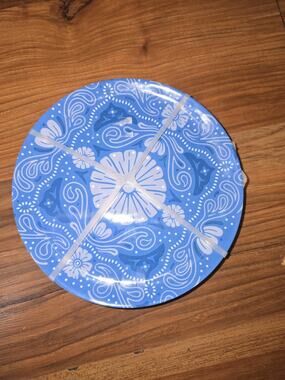NEW Cook With Color Set Of 6 Blue Melamine 8" Plates S26 blue